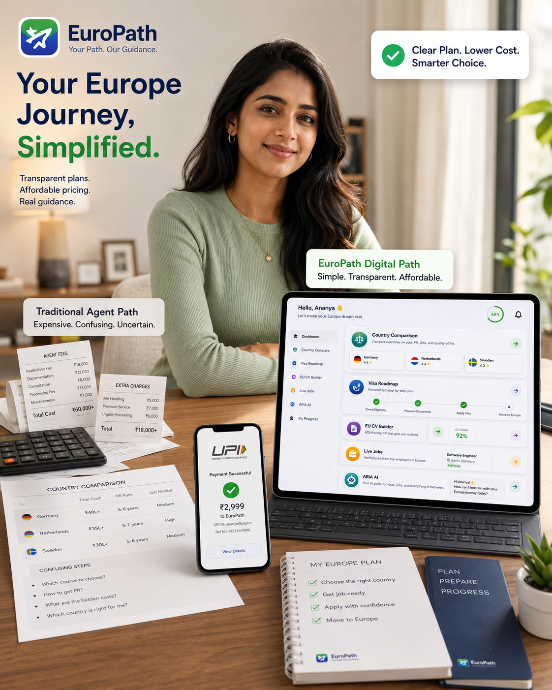 Avoid Fake Europe Job Consultancy in India planning dashboard